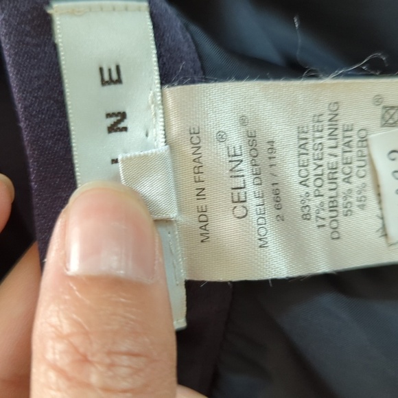 Celine Saint Waist Tie Open Back A Line Satin Dress Dark Gray Purple 40/8 classy - Picture 11 of 12